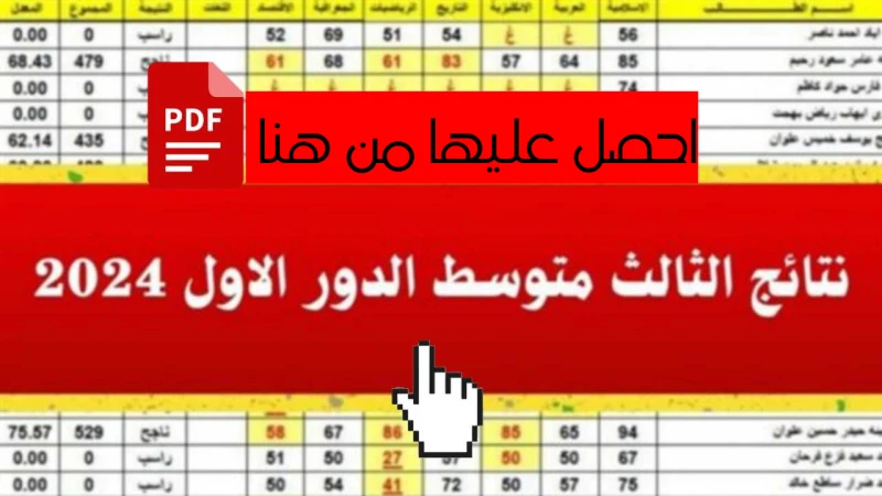 احصل عليها من هنا.. نتائج الصف الثالث متوسط بالعراق الدور الأول 2024 موقع نتائجنا انتشرت في الأونة الأخيرة الكثير من التساؤلات حول موعد إعلان نتائج الصف الثالث متوسط الدور الأول با