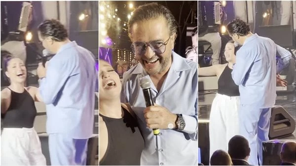 بعد المعجبتين.. راغب علامة يحضن فنانة شهيرة في حفلته حالة من الجدل أثيرت حول الفنان راغب علامة، على السوشيال ميديا، بعد حفله الغنائي الأخير في تونس، قبل يومين، وذلك بعد المعجبات ال