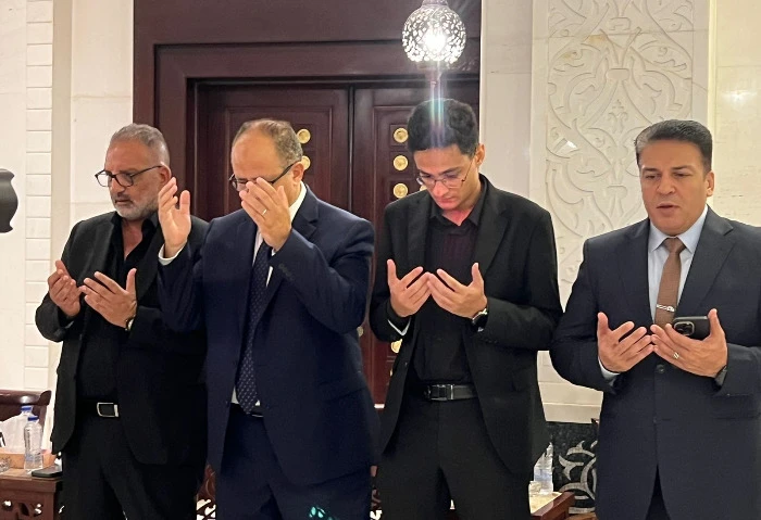 انهيار نجل الفنان الراحل تامر ضيائي أثناء استقبال عزاء والده استقبل قبل قليل نجل الفنان الراحل تامر ضيائي، العزاء في والده بمسجد الشرطة بالتجمع