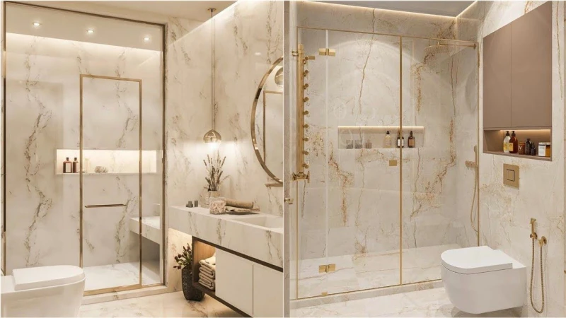 تصاميم سيراميك حمامات صغيرة مودرن 2025حمام المنزل لا يقل أهمية عن باقي الأماكن في البيت، ويجب عليك الاهتمام بالديكور الخاص به والتفاصيل من حيث لون