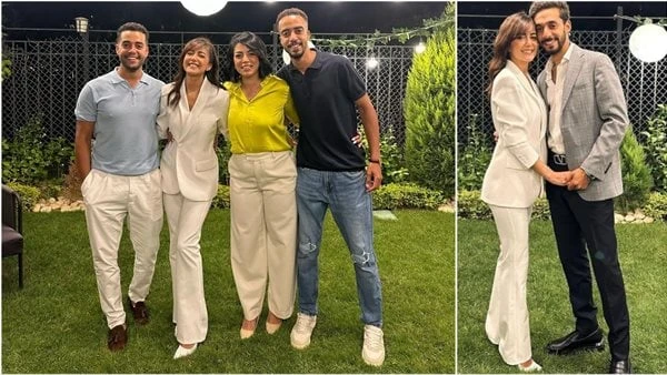 خطبة شقيقة الفنان خالد أنور على شاب من خارج الوسط الفني كشفت الفنان الشاب خالد أنور، عن صور حفل خطبة شقيقته الفنانة الشابة مروة أنور، الذي أقيم ليلة