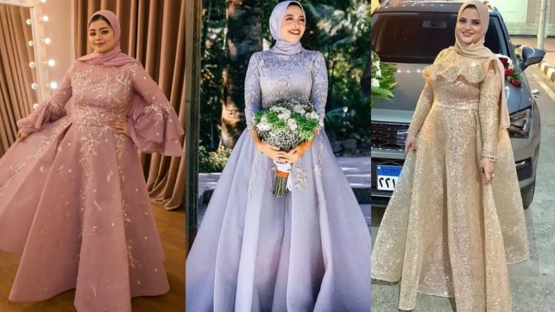 أشكال فساتين خطوبة محجبات 2025 مميزة وجديدةبما اننا في موسم المناسبات والحفلات سواء الخطوبة أو غيرها ، وكل فتاة تتوق لأن تكون مميزه وأنيقة في الحفل