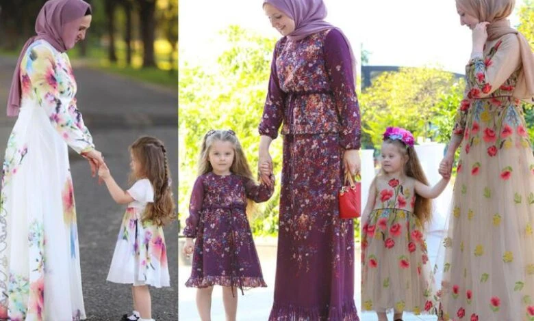 أشكال فساتين الام وبنتها للمحجبات 2025 أقوى أشكال الفساتينفي إطار اشتهار موضة ارتداء الأم الابنة نفس التصميم المشابه يتم البحث عن أشكال فساتين الام