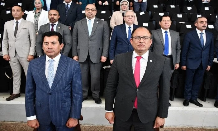 وزير الرياضة ورئيس جامعة حلوان يفتتحان معرض الابتكارات ومشاريع التخرج السنويافتتح الدكتور أشرف صبحي، وزير الشباب والرياضة، والدكتور السيد قنديل، رئيس