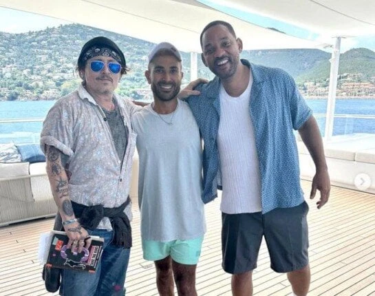 أحمد سعد في أحدث ظهور رفقة ويل سميث وجوني ديب صورة تعرف على التالي أحمد سعد في أحدث ظهور رفقة ويل سميث وجوني ديب صورة، شارك الفنان أحمد سعد،