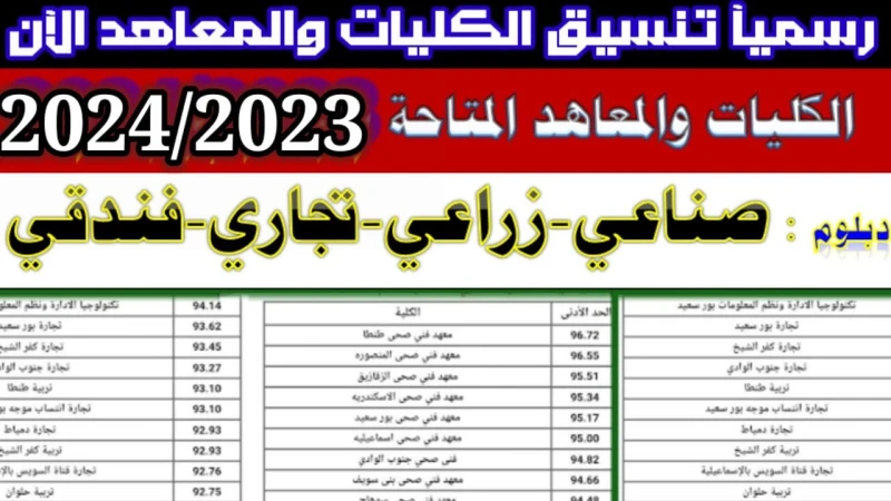 توقعات تنسيق الدبلومات الزراعية 2024 وأهم المؤشرات والمعلوماتكثير من طلاب الدبلومات الفنية يتساءلون الآن عن تنسيق الدبلومات الزراعية لعام 2024 للقبول