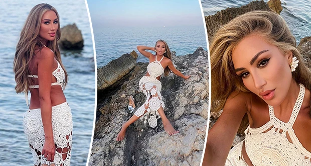 بالصور مايا دياب تستمتع بعطلتها الصيفية على شواطئ فرنسا افاق عربية - تواصل النجمة اللبنانية مايا دياب الاستمتاع بعطلتها الصيفية في بلدة روكيوبرون