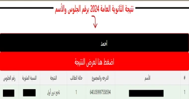 نتيجة الثانوية العامة 2024 بالبحث بالأسم ورقم الجلوس والبحث الشامل النتيجة اذا لم يحمل ويعرض صفحه وفورم النتيجة برجاء اعد تحميل الصفحة نتيجة الثانوية