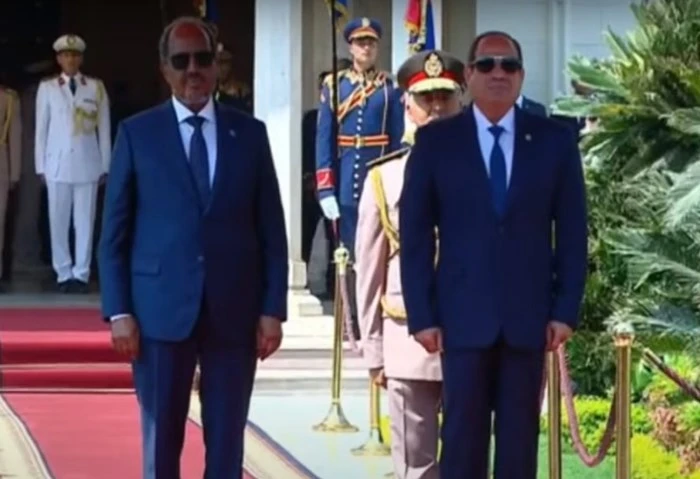 الرئيس الصومالي: نعمل مع مصر للدفع قدما بالروابط الاقتصادية والسياسية قال الرئيس الصومالي حسن شيخ محمود، إن مصر حليف تاريخي للصومال ومساندة له. وأوضح