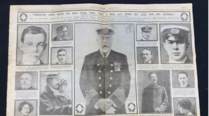 عمرها 112 سنة.. اكتشاف أوراق من صحيفة بريطانية تروي مأساة تيتانيك في اكتشاف يعيد إلى الأذهان فاجعة غرق سفينة تيتانيك، عثر على صحيفة نادرة عمرها 112