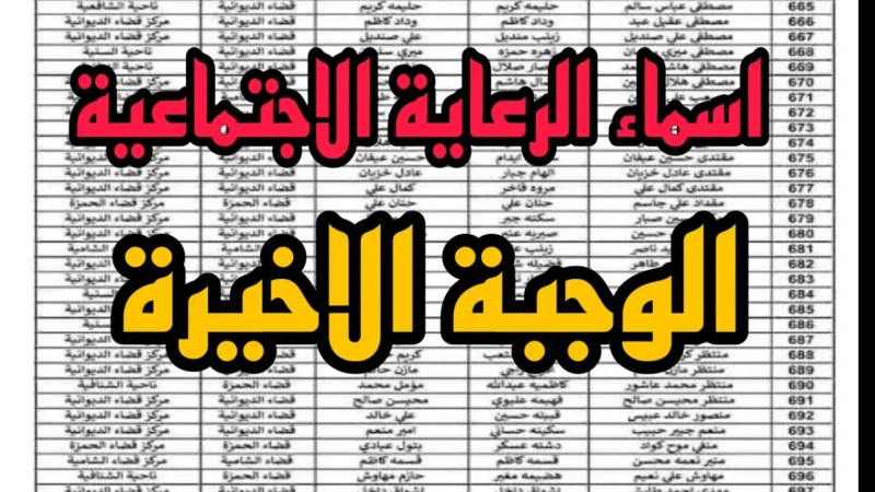 من هنا.. تحميل كشوفات أسماء الرعاية الاجتماعية 2024 الوجبة السابعةتحميل كشوفات أسماء الرعاية الاجتماعية الوجبة السابعة لجميع الراغبين بالتعرف على