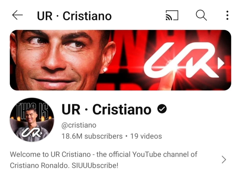 اللينك الرسمي.. رابط قناة كريستيانو رونالدو على يوتيوب 2024رابط قناة كريستيانو رونالدو على يوتيوب، الرابط الذي يبحث عنه كثيرون عقب إنشاء رونالدو