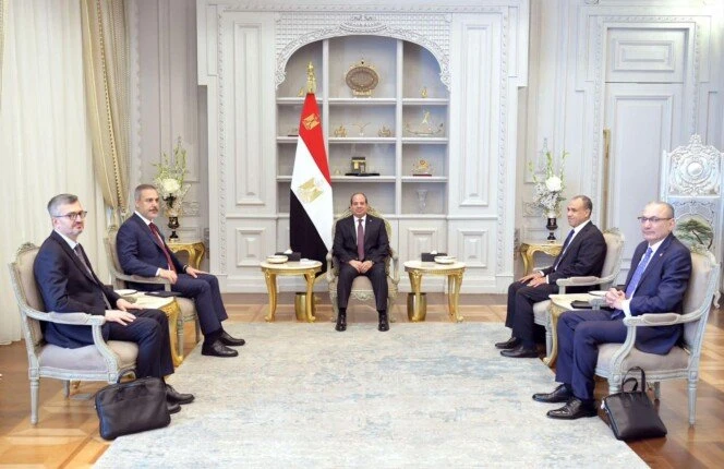 السيسي: التطورات الإقليمية لا يجب أن تطغى على جهود إنفاذ المساعدات للفلسطينييناستقبل الرئيس عبد الفتاح السيسي، اليوم الاثنين، هاكان فيدان وزير خارجية