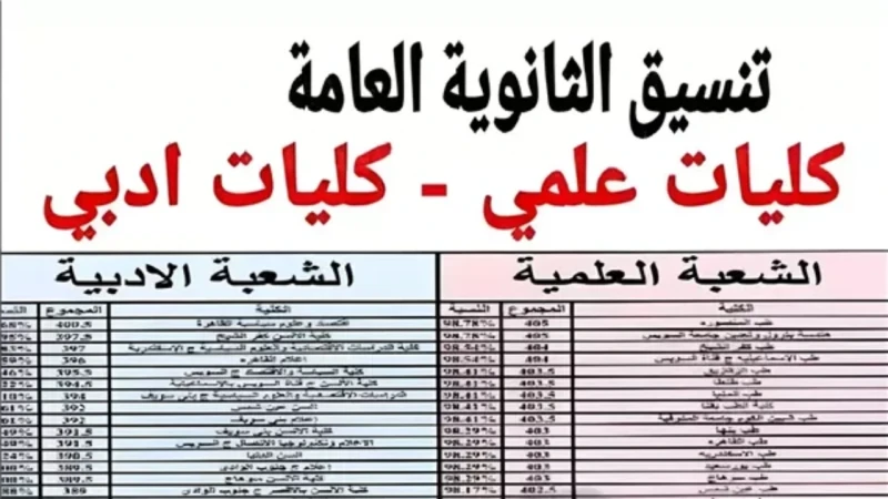 مؤشرات تنسيق الثانوية العامة 2024 المرحلة الأولى علمي وأدبي وخطوات تسجيل الرغبات بعد إعلان نتائج الثانوية العامة 2024 يبحث الطلاب عن تنسيق الثانوية