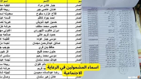 كشوف أسماء المشمولين بالرعاية الإجتماعية الوجبة الأخيرة العراق جميع المحافظات منصة مظلتياطلاق أسماء مشمولي الوجبة الأخيرة بالعراق، للإستعلام عن كشوف