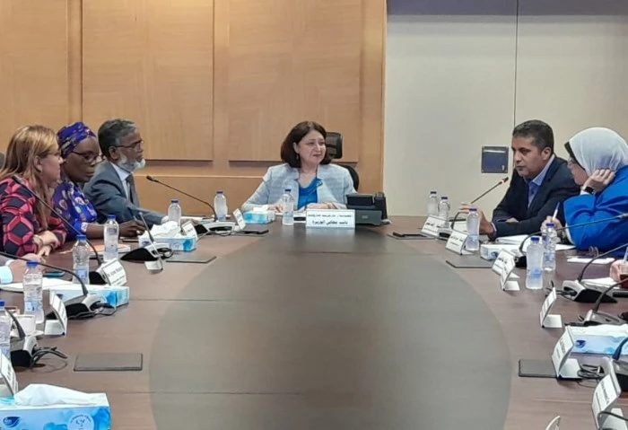 لبحث مجالات العمل المشتركة، نائبة وزير التضامن تلتقي وفد اليونيسف ثمنت المهندسة مارجريت صاروفيم، نائبة وزير التضامن الاجتماعي، التعاون مع منظمة