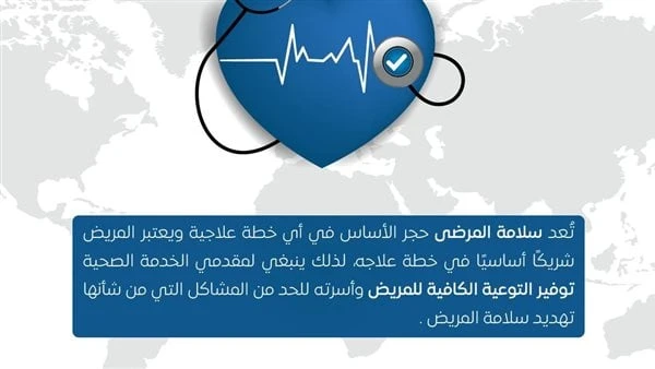 اليوم العالمي لسلامة المرضى .. هيئة الدواء تطرح نصائح مهمة بمناسبة اليوم العالمي لسلامة المرضى ولضمان الحفاظ على سلامتك، طرحت هيئة الدواء المصرية