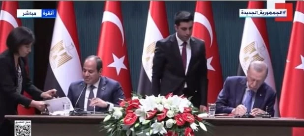 الرئيس السيسي وأردوغان يوقعان على البيان المشترك للاجتماع الأول لمجلس التعاون الاستراتيجيوقع الرئيس عبد الفتاح السيسي، ونظيره التركي رجب طيب أردوغان،