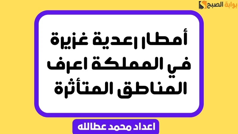 أمطار رعدية غزيرة في المملكة اعرف المناطق المتأثرةتنبأ المركز الوطني للأرصاد في تقريره عن حالة الطقس لهذا اليوم بمشيئة الله تعالى باستمرار هطول أمطار رعدية تتراوح شدتها بين المتوسط