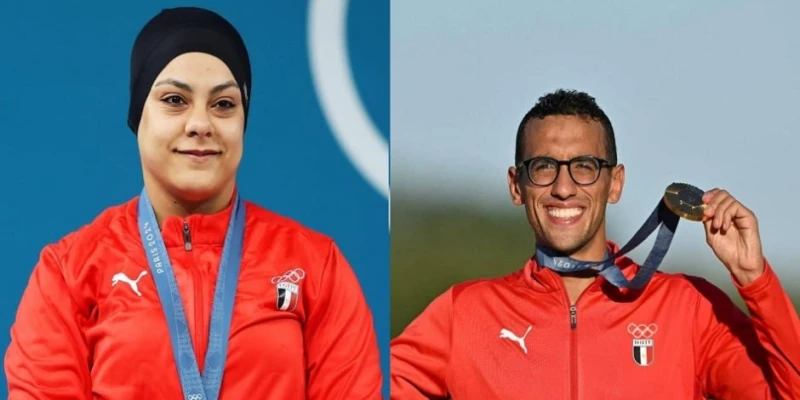 معكم يعرض لقطات لفرحة أبطال مصر بالفوز فى أولمبياد باريس ناس وخدمات استعرض برنامج معكم منى الشإذلى الذى تقدمه الإعلامية منى الشإذلى على قناة أون، بعض اللقطات لأبطال مصر الأولمبيين،