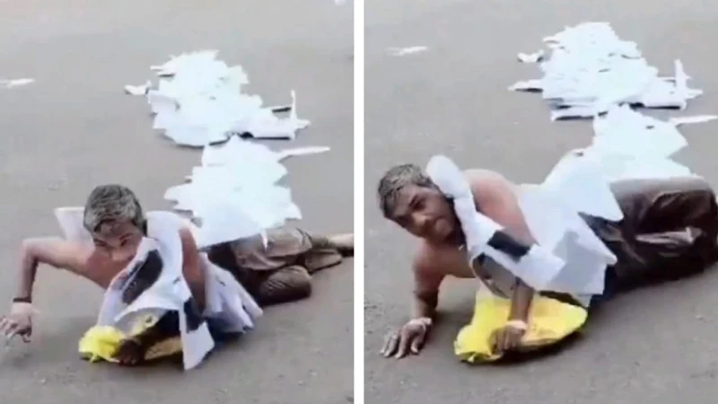 هندي منبوذ يزحف للمحكمة طلبا للعدالة منذ 7 سنوات .. فيديو اخر خبر في واقعة أثار غضب نشطاء مواقع التواصل الاجتماعي في الهند ، قام رجل بالزحف على الأرض لمبنى المحكمة ، وهو يسحب خلفه 