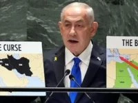 نتنياهو يثير جدلا واسعا بخريطتي الخير والشر ويستثني اليمن منها لهذه الأسباب _الأخبار المحلية الجديد برس فجر رئيس حكومة الاحتلال الإسرائيلي، بنيامين نتنياهو، جدلا واسعا يوم السبت عق