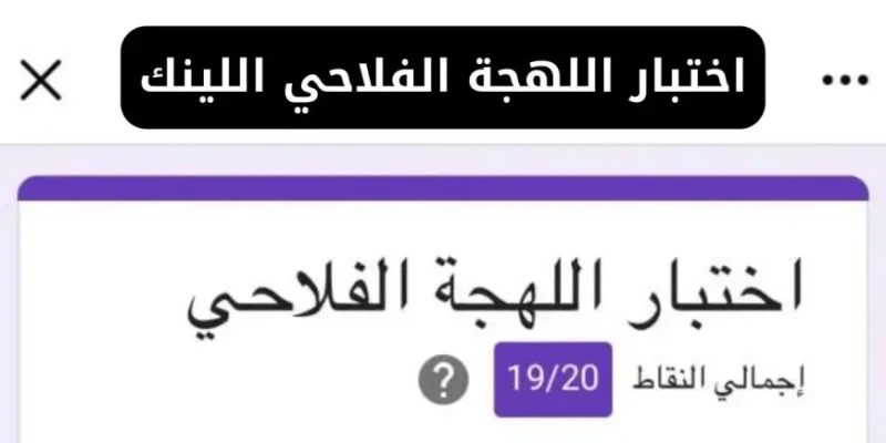 لينك اختبار اللهجة الفلاحي 2024: جبت كم؟لينك اختبار اللهجة الفلاحي، الرابط الذي يبحث عنه الأفراد عقب انتشار هذا التريند بكثرة عبر مواقع التواصل