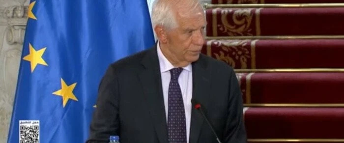 بوريل: علينا أن نطلق مسارا للعمل مع كل الراغبين في إيجاد حل للأزمة في غزة ممثل الاتحاد الأوروبيقال الممثل الأعلى للشئون الخارجية بالاتحاد الأوروبى جوزيب بوريل، خلال المؤتمر الصحفي،