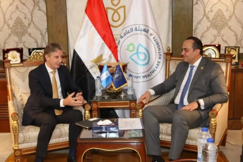 رئيس هيئة الرعاية الصحية يبحث التعاون المشترك مع ممثل برنامج الأمم المتحدة الإنمائيالتقى الدكتور أحمد السبكي، رئيس الهيئة العامة للرعاية الصحية