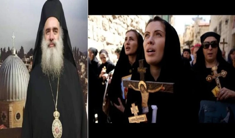 مسيحيو فلسطين يواجهون خطر كبير والمطران عطا الله حنا يحذر مما سيحدث بالمسيحيين في القدسمسيحيو فلسطين يواجهون خطر كبير بسبب ممارسات الاحتلال والمطران