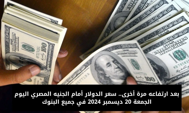 بعد ارتفاعه مرة أخرى.. سعر الدولار أمام الجنيه المصري اليوم الجمعة 20 ديسمبر 2024 في جميع البنوكارتفع سعر الدولار أمام الجنيه المصري في ختام تعاملات