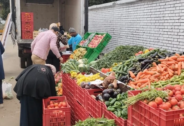 بدء توافد سيارات السلع الغذائية والخضراوات على سوق اليوم الواحد بإمبابة صور بدأ منذ قليل توافد سيارات السلع الغذائية والخضراوات والفواكه وفروشات