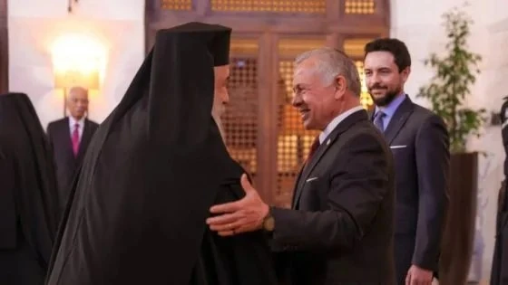 ملك الأردن يستقبل قيادات دينية مسيحية للتهنئة بأعياد الميلاد المجيدة استقبل الملك عبدالله الثاني، ملك الأردن ، في قصر الحسينية يوم الثلاثاء الموافق 17 ديسمبر 2024، مجموعة من القياد