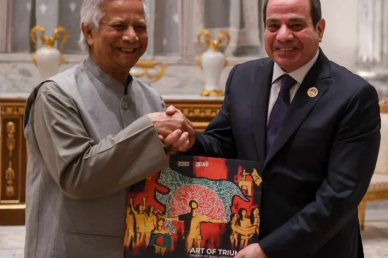 الرئيس السيسي يؤكد أهمية مواصلة تعزيز التعاون بين مصر وبنجلاديش في شتى المجالات السيسي ورئيس حكومة بنجلاديش يبحثان التطورات الإقليمية وسبل استعادة السلام بالمنطقةالرئيس عبد الفتاح