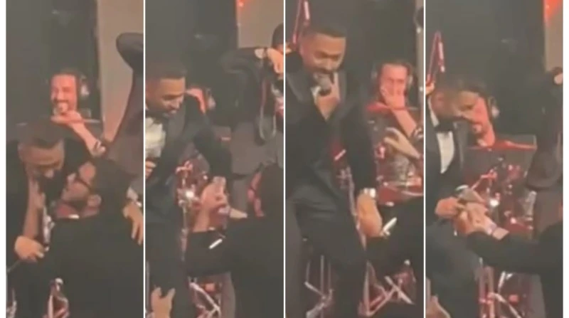 بوسة إزاي يا جدع؟.. تامر حسني يداعب معجبا في رأس السنة (فيديو) غنى تامر حسني أمام جمهوره في دبي، في حفل غنائي كبير أقيم احتفالا برأس السنة