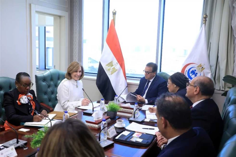 وزير الصحة يبحث مع رئيسة ومؤسس معهد صحة المرأة بالولايات المتحدة سبل التعاون في المجال الصحي عقد الدكتور خالد عبدالغفار نائب رئيس مجلس الوزراء وزير
