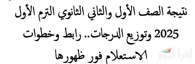 رابط .. نتيجه الصف الاول والثاني الثانوي الترم الاول 2025 برقم الجلوس والتقديراتنقدم لكم رابط نتيجة الصف الأول والثاني الثانوي الخاصة بالفصل الدراسي الأول لعام 2024-2025، ففي هذا ا
