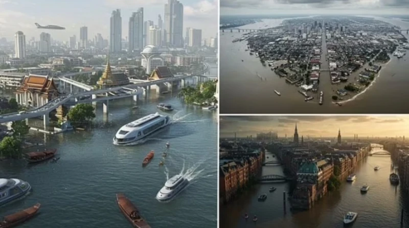 العالم سنة 2100.. سكان 9 مدن يتنقلون في الشوارع بالقوارب بحلول عام 2100، قد يضطر سكان بعض المدن الساحلية إلى النزول لشوارع المدينة بالقوارب بدلا من