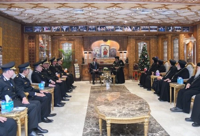 بمناسبة عيد الميلاد المجيد، اللواء محمود توفيق يزور البابا تواضروس لتقديم التهنئة هنئ اللواء محمود توفيق وزير الداخلية، قداسة البابا تواضروس الثانى بابا الإسكندرية بطريرك الكرازة ا