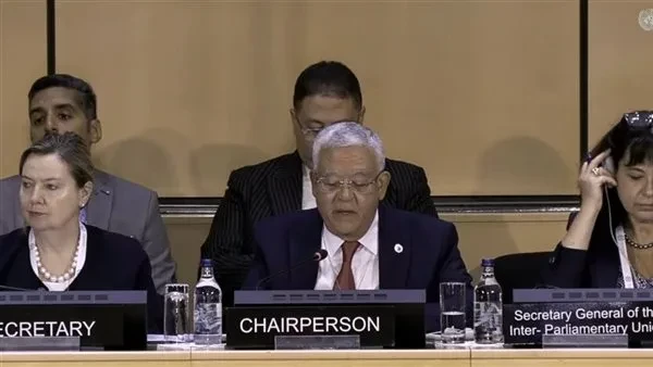 حنفي جبالي يقود اجتماعاً في المؤتمر الدولي لرؤساء البرلمانات بجنيف