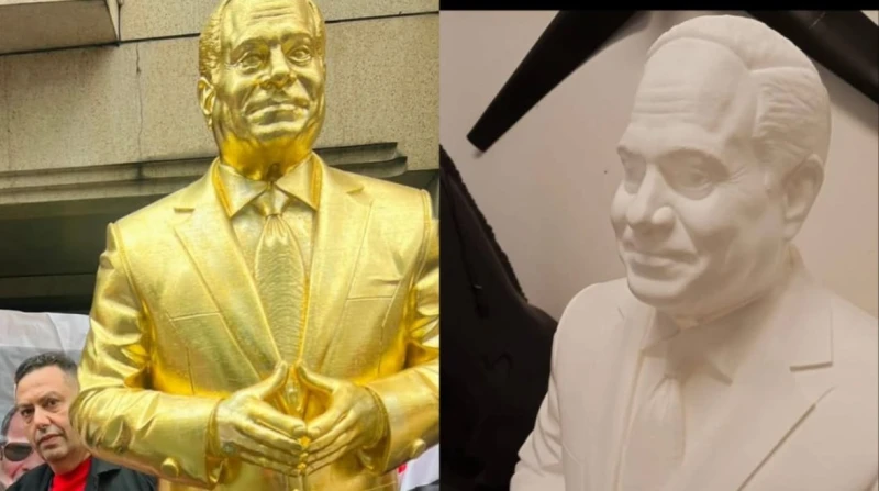 أول تعليق من سامح أبو زيد مصمم تمثال السيسي في بروكسل: كان نفسي أفرح الرئيس (خاص)