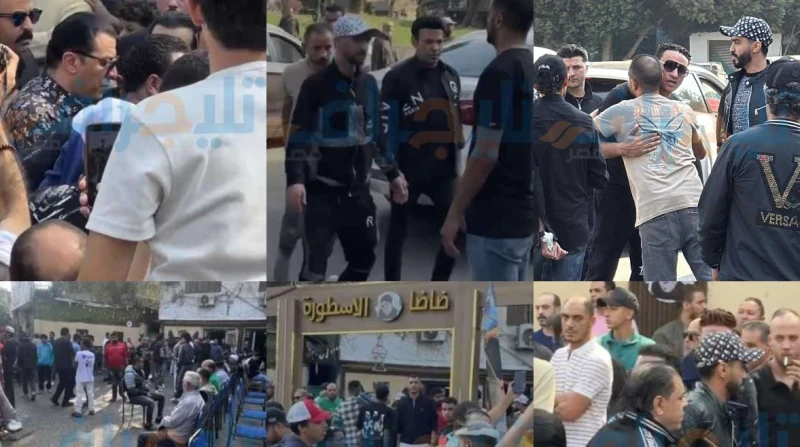 قبل صلاة الجنازة، نجوم الطرب الشعبي يتوافدون على منزل إسماعيل الليثي بإمبابة (صور)