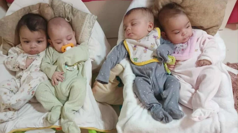 "كارثة طبيعية" على أرض الواقع، سيدة تروي تجربتها مع ولادة 4 توائم