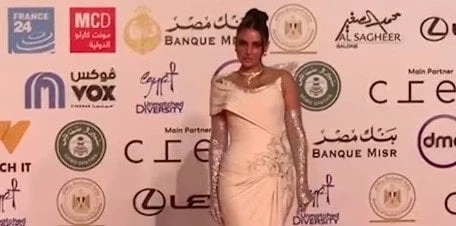 درة تتألق وتخطف الأنظار في حفل افتتاح مهرجان القاهرة السينمائي الـ46