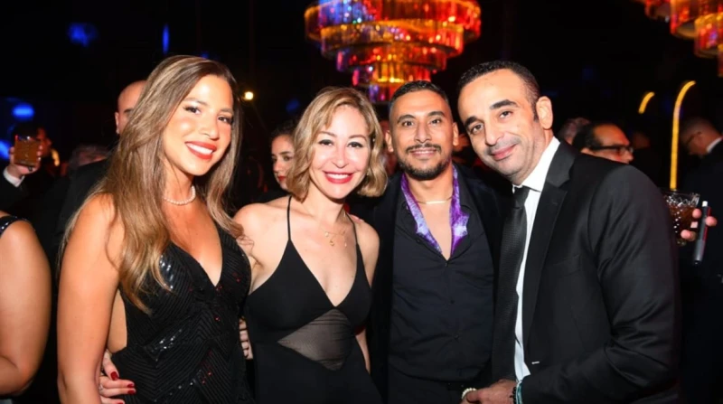 أول ظهور لـ منة شلبي مع زوجها في حفل زفاف هادي الباجوري