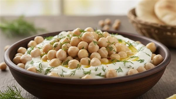 طريقة عمل سلطة الحمص بالزبادي والليمون