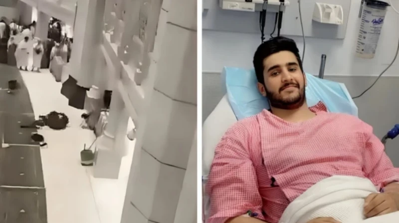 رجل الأمن البطل، أول صورة لمنقذ معتمر من الأدوار العلوية بالمسجد الحرام