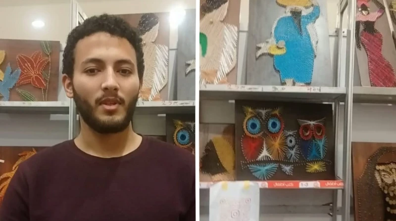بالخيوط والمسامير، شاب يحول عزلة كورونا إلى مشروع فني متكامل (خاص)