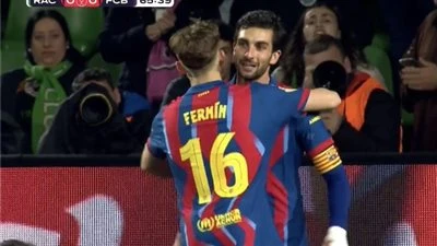 رسينغ ضد برشلونة.. فيران توريس يؤمن تقدم برشلونة على راسينج سانتاندير في كأس ملك إسبانيا بعد منتصف الشوط الثاني