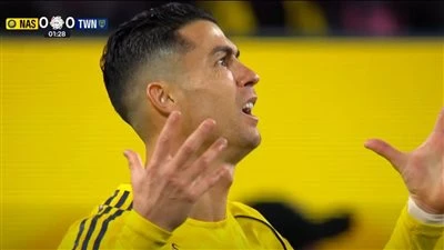 النصر ضد التعاون.. العارضة تحرم رونالدو من تسجيل الهدف الأول لـ النصر ضد التعاون في الدوري السعودي